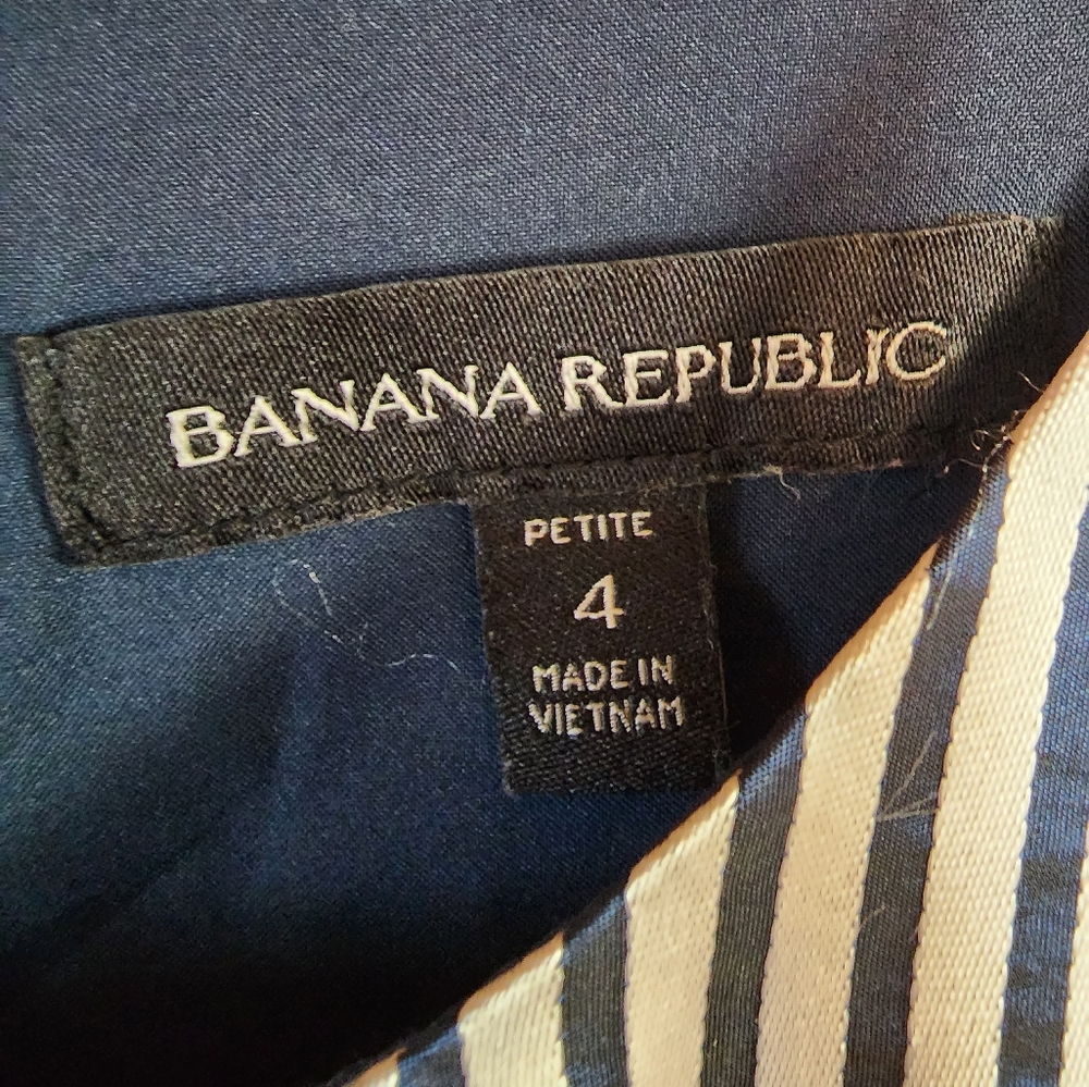 Banana Republic Striped Double Bow Sleeveless 0Shift Dress Size 4P - Picture 6 of 10